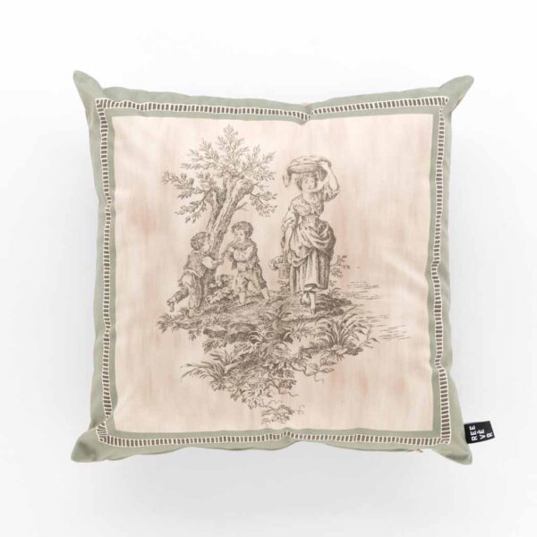 Toile de jouy cuscino in velluto